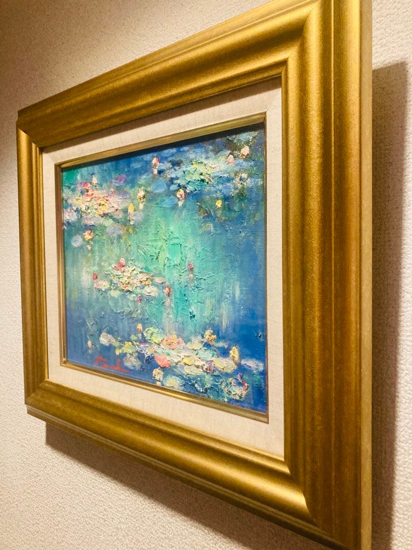 サ*マ様 名作⭐️田中仁士 油彩「エメラルドの煇」画寸 F3 ⭐️直筆証明書　モ