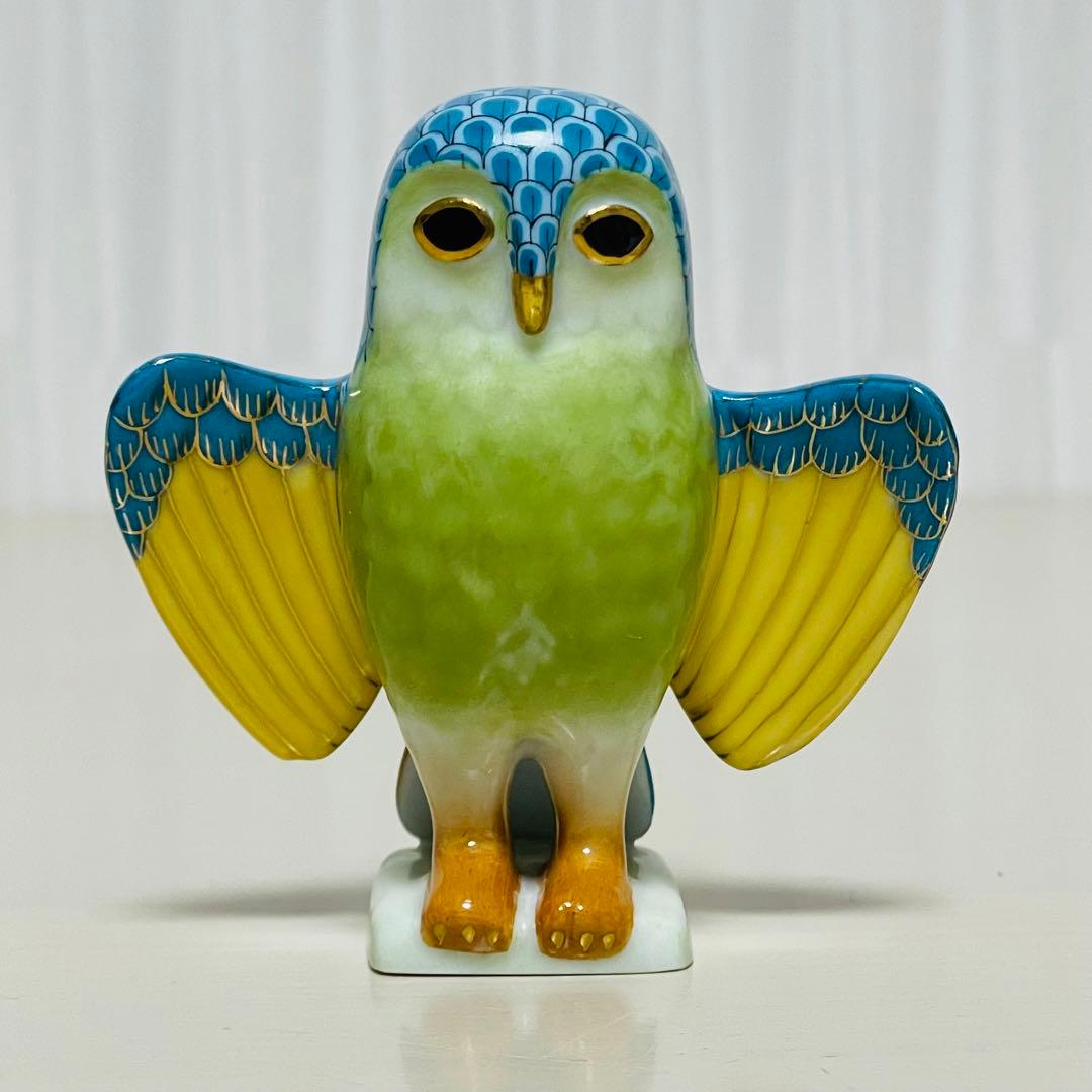Herend ヘレンド 世界のふくろう ブルゴーニュ 限定品 置物 フィギュリン