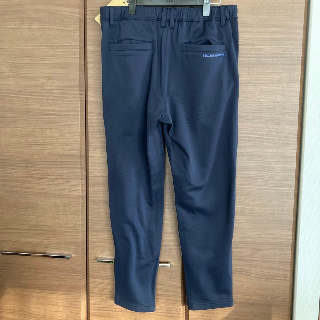 新品 Rosasen メンズゴルフパンツ 裏起毛 ウエストゴム ネイビー85cm
