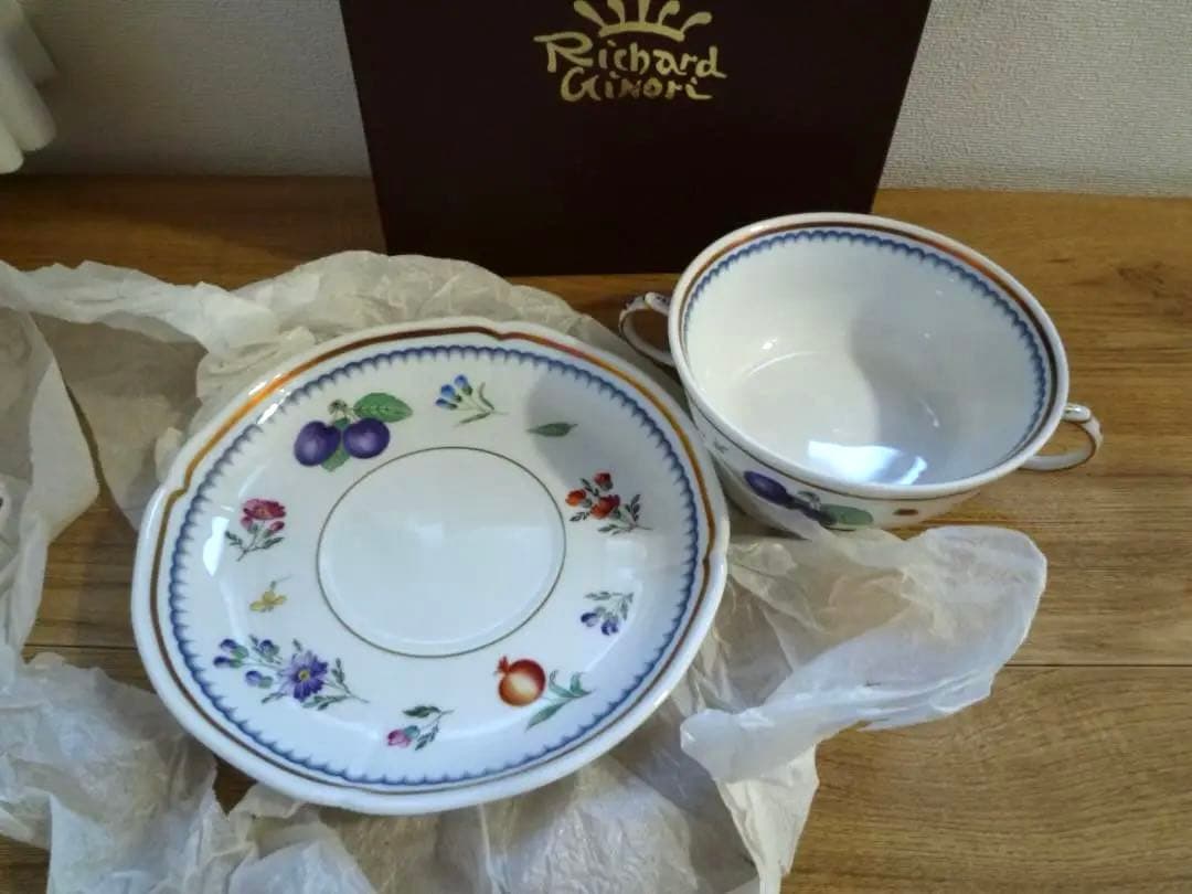 リチャードジノリ イタリアンフルーツ スープカップ＆ソーサー