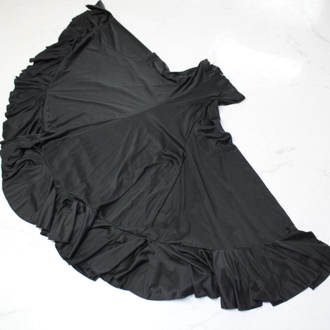 【美品 フラメンコ衣装】ブラック menkes ファルダ スカート 黒 ボランテ