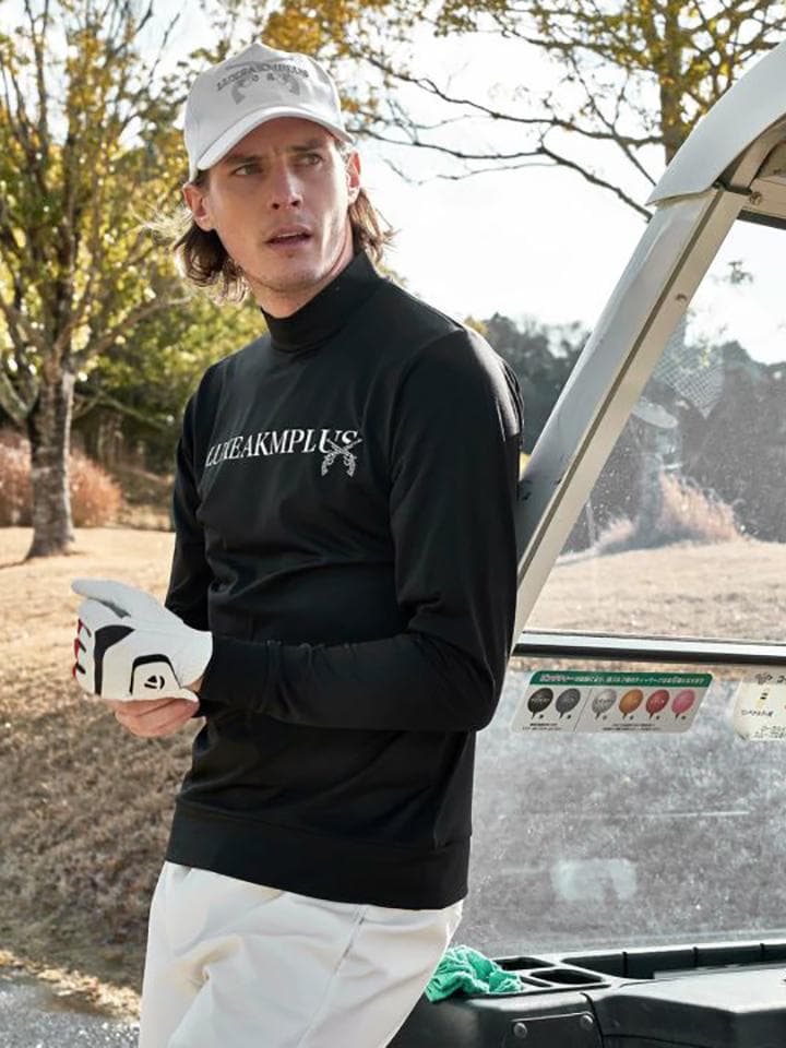 LUXEAKMPLUS × roar 23AW フロントロゴモックネックTシャツ