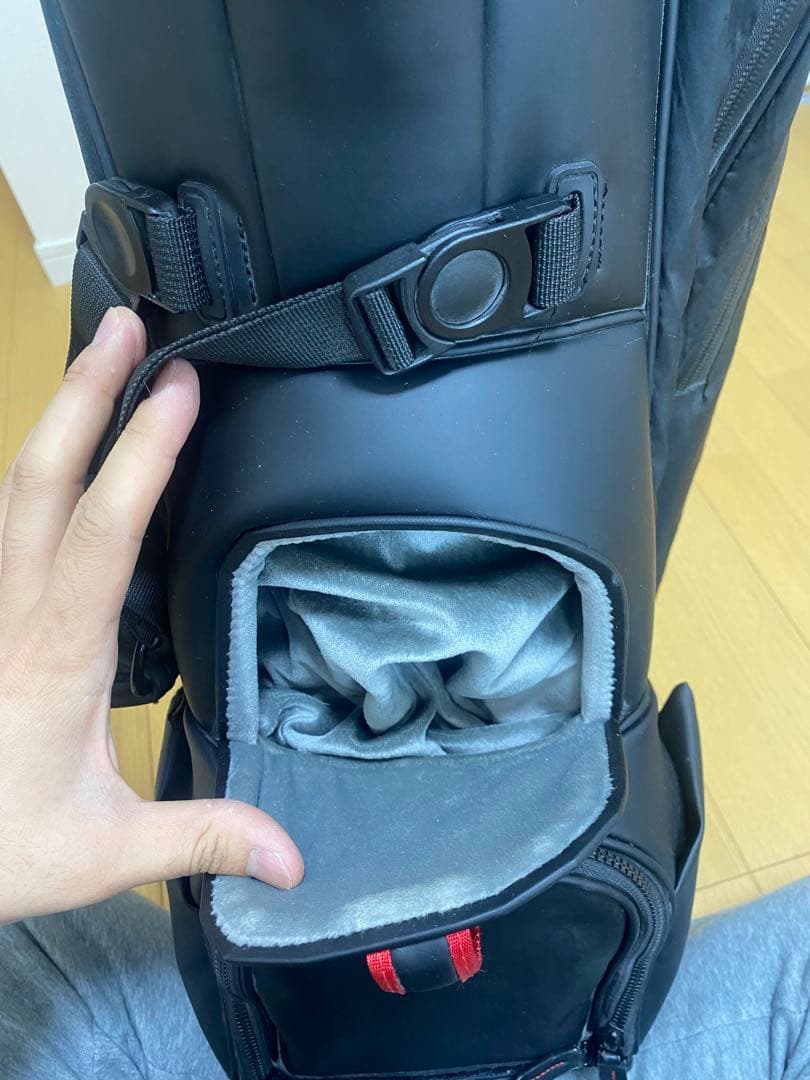 ベゼル VESSEL スタンドキャディバック 黒赤 シングルストラップ 8.5型