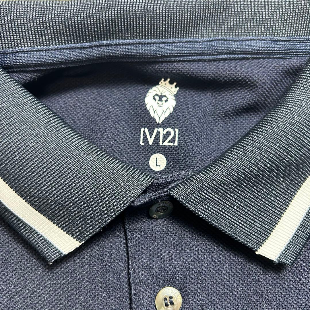 極美品　V12 ポロシャツ　ゴルフ　ネイビー　L