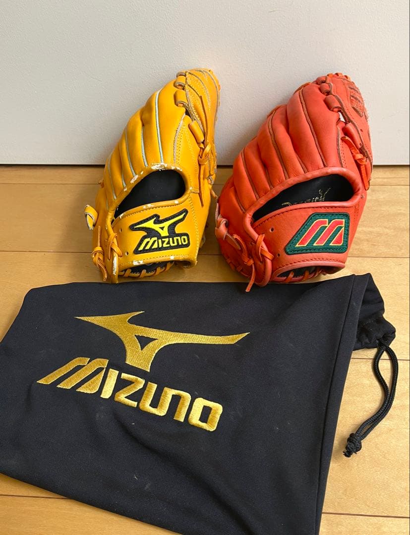 Mizuno 野球グローブセット イエロー オレンジ