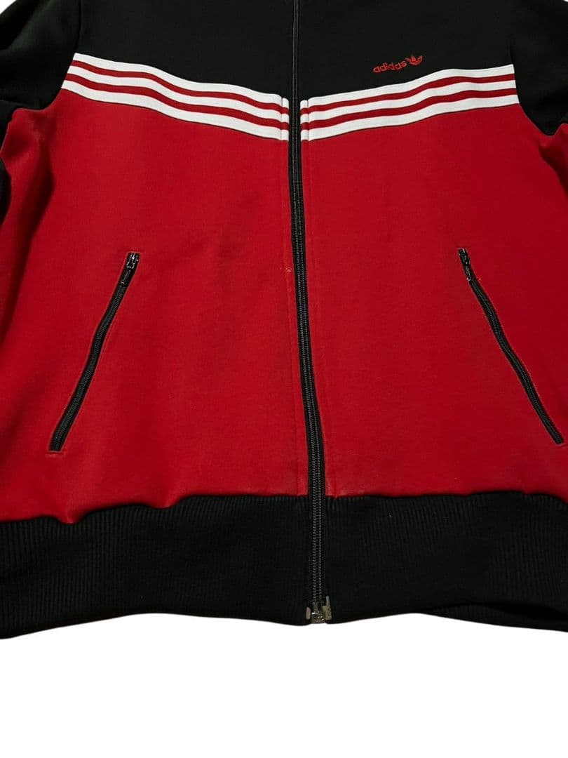 90s アディダス　adidas トラックジャケット　デサントタグ　ダメージ　L