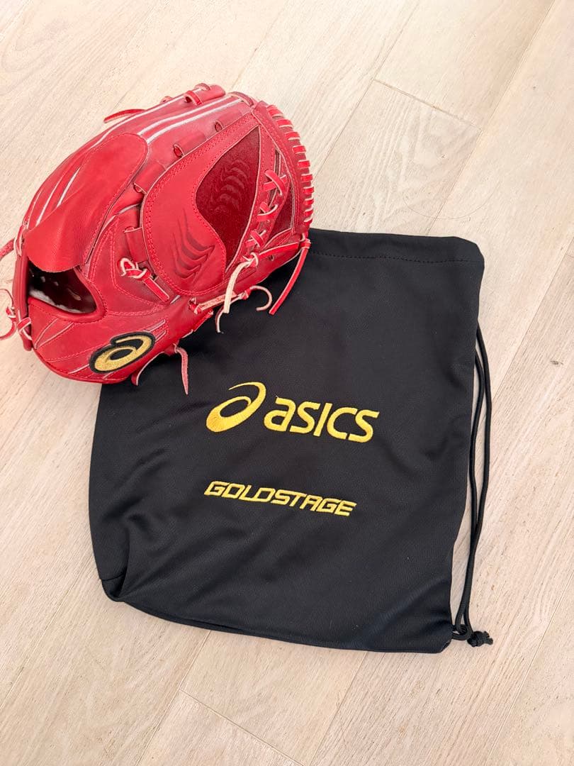大谷翔平2020年モデル　ASICS GOLD STAGE 硬式グローブ レッド
