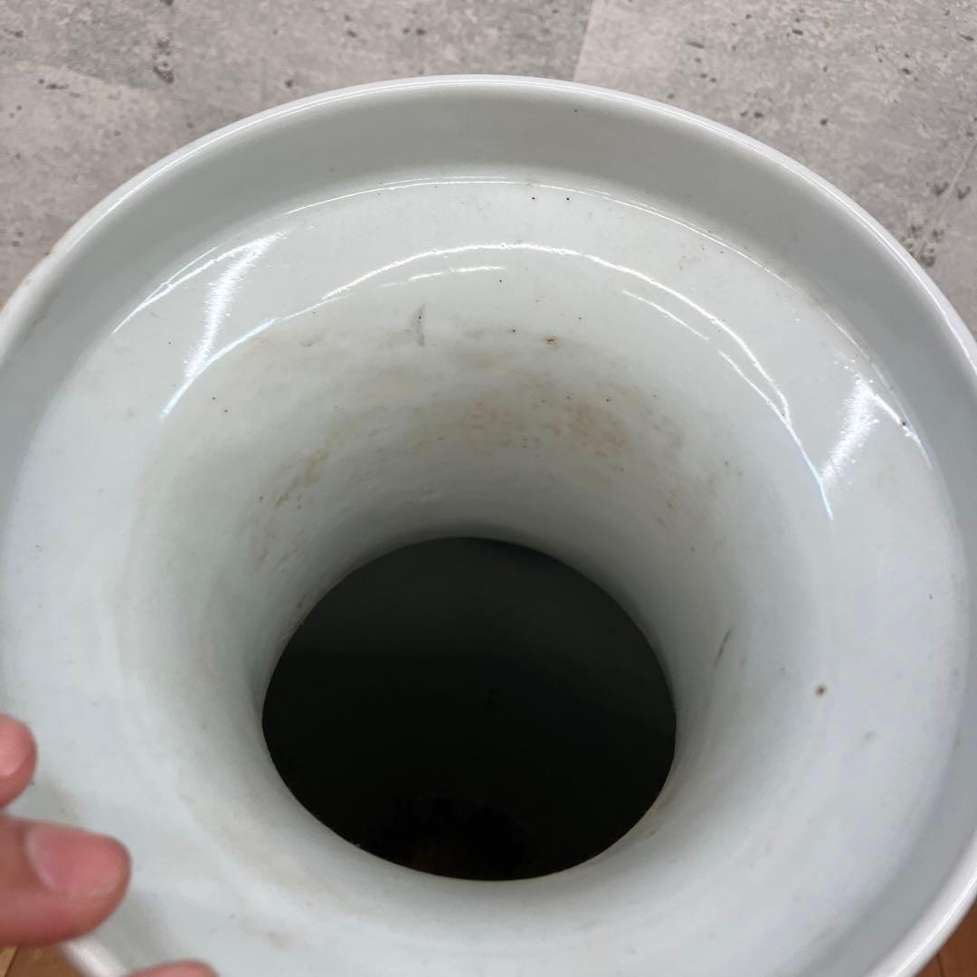 昭和レトロ 中国 景徳鎮 花瓶 花器 華道 フラワーベース 孔雀 花柄