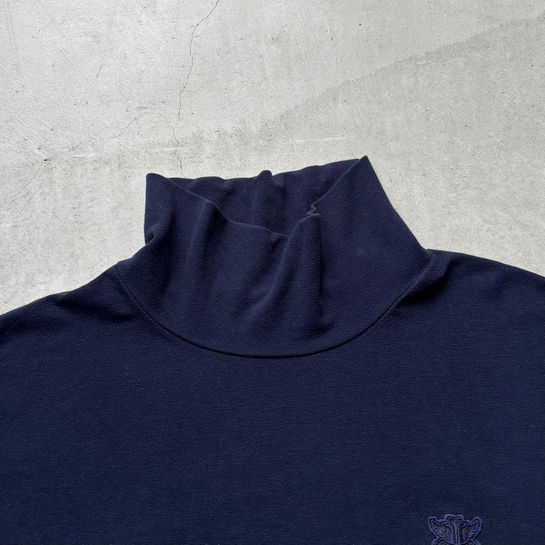 BEAMS GOLF パープルレーベル ハイネック長袖シャツ 微起毛ロゴワッペン