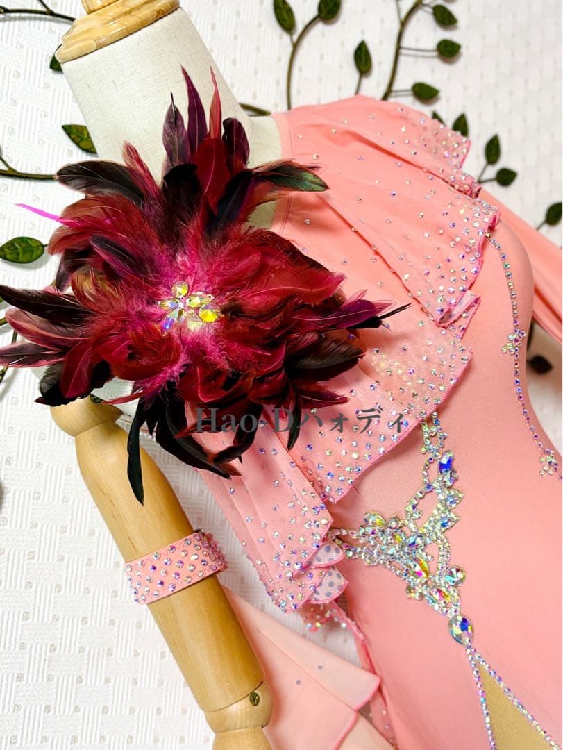 新品★ドレス★ルンバ★スムース★社交ダンス★パーティー★ピンクグラデーション