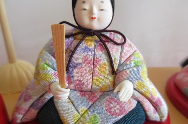 るんるん　吉徳購入　 送料込み　ガラスケース 親王飾り　木目込み 二人飾り