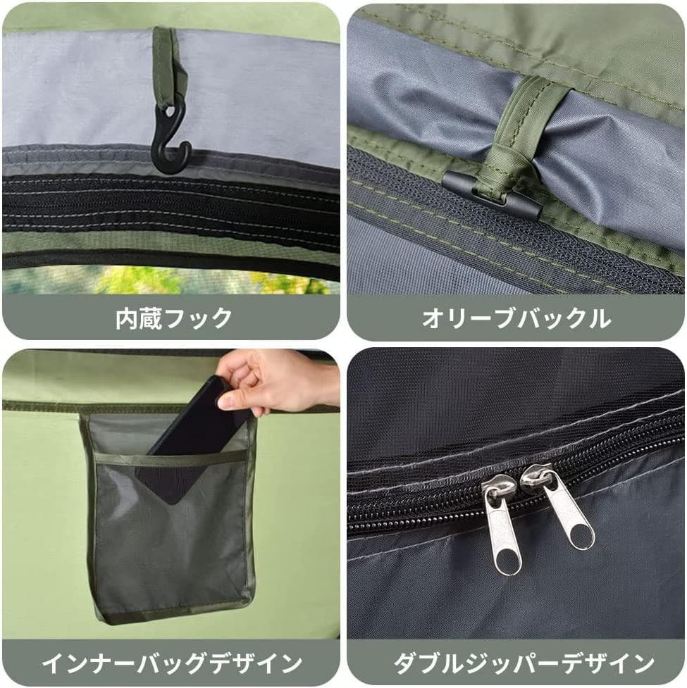 ポップアップテント　アウトドア　キャンプ　1秒開閉　BBQ　オレンジ&グレー