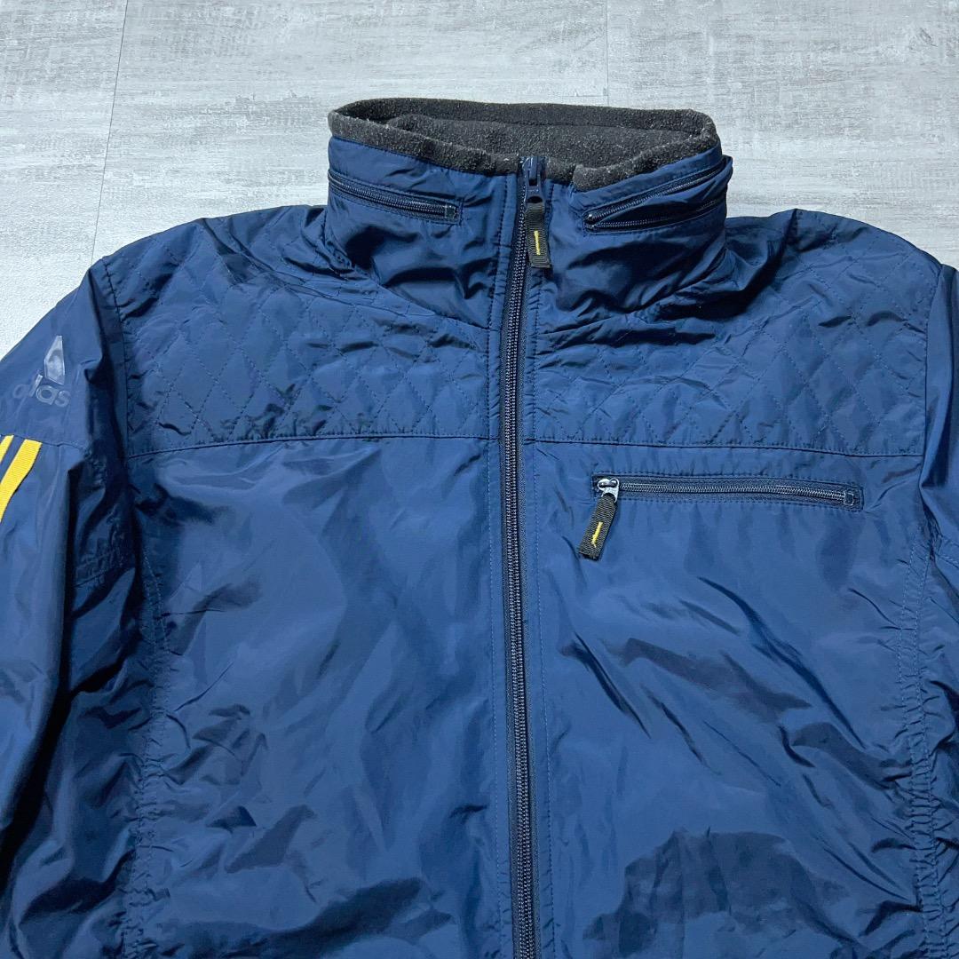 adidas 防寒 裏地 ウィンドブレーカー上下セット メンズ L ネイビー