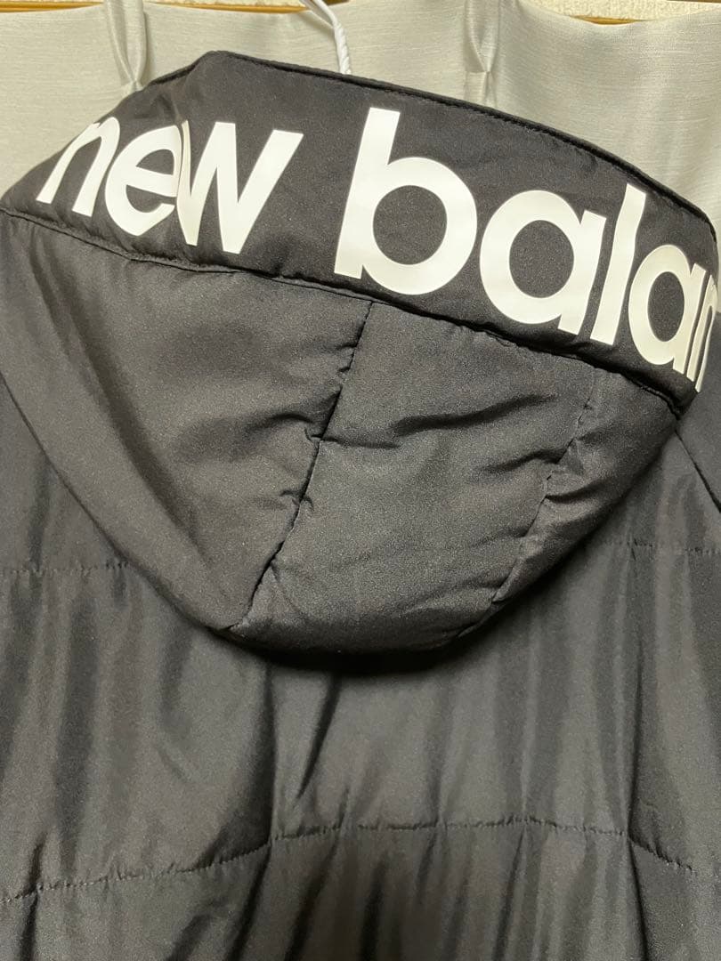 New Balance フード付きロングコート ブラック メンズMサイズ