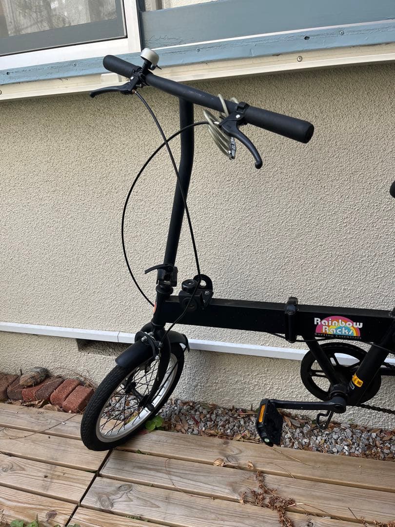 Rainbow 折りたたみ自転車 黒 小径　サーファー車