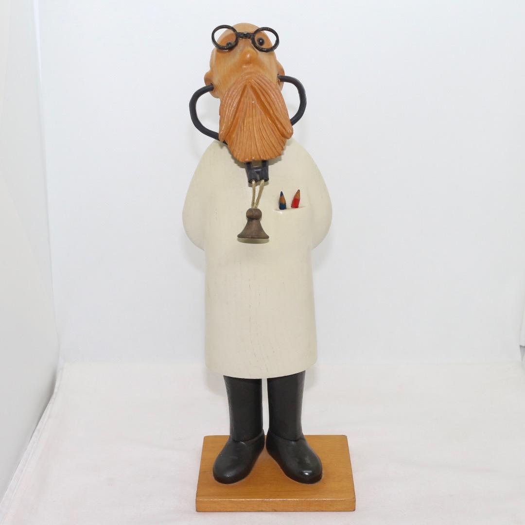 希少 ヴィンテージ ROMER 木彫り ドクター人形 イタリア製 約30cm