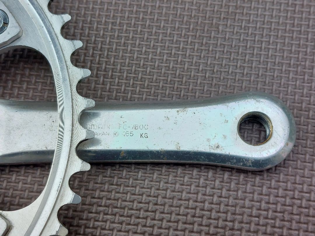 DURA-ACE FC-7600 ピストクランク165mm チェーンリング付き