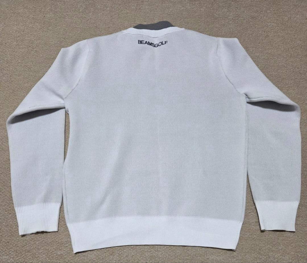 BEAMS GOLF ネイビー フェイクレイヤード モックネック ニット