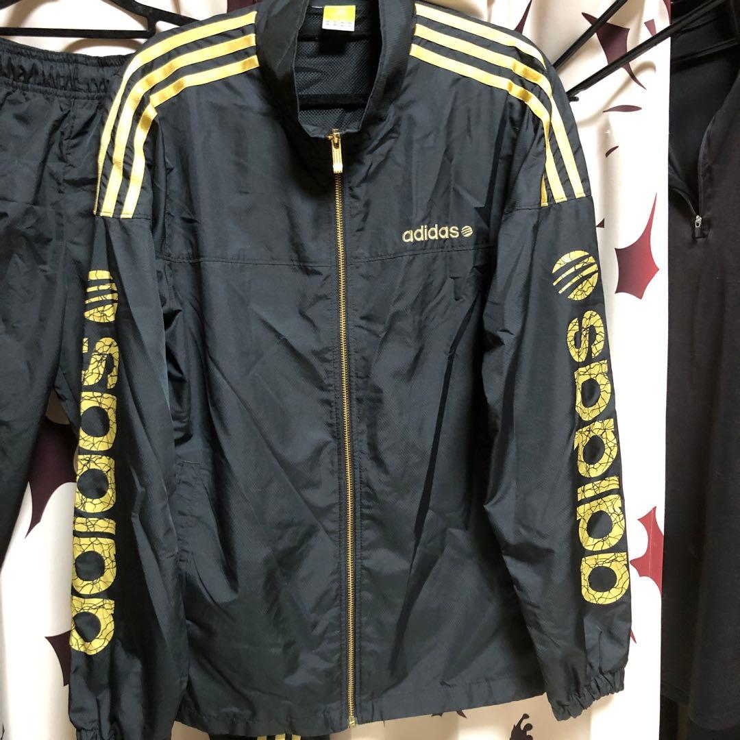 アディダス　adidas セットアップ　ポリエステル製　ブラック/ゴールド