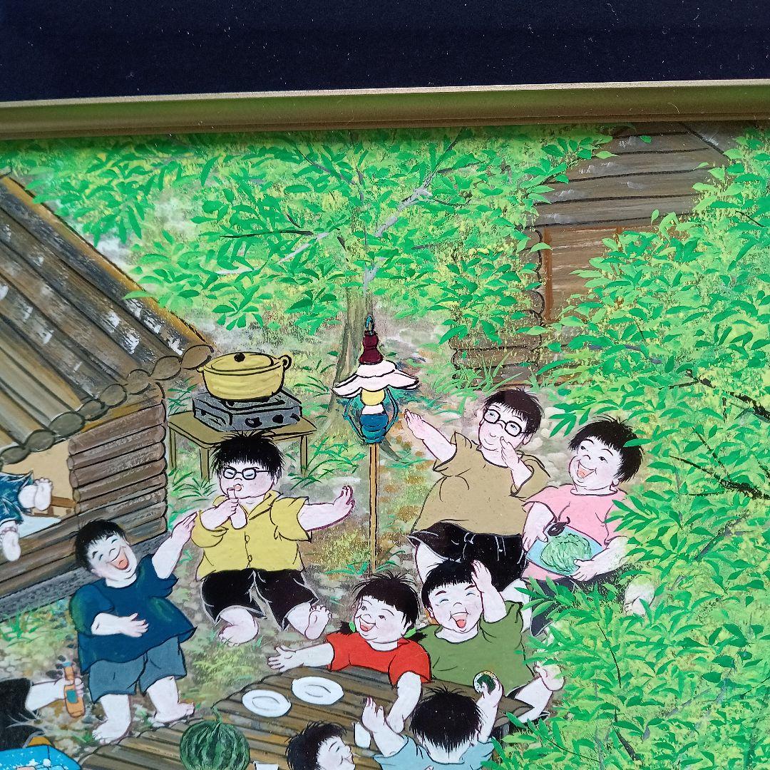 岡田祥子作　アクリル原画「愉快な仲間たち」
