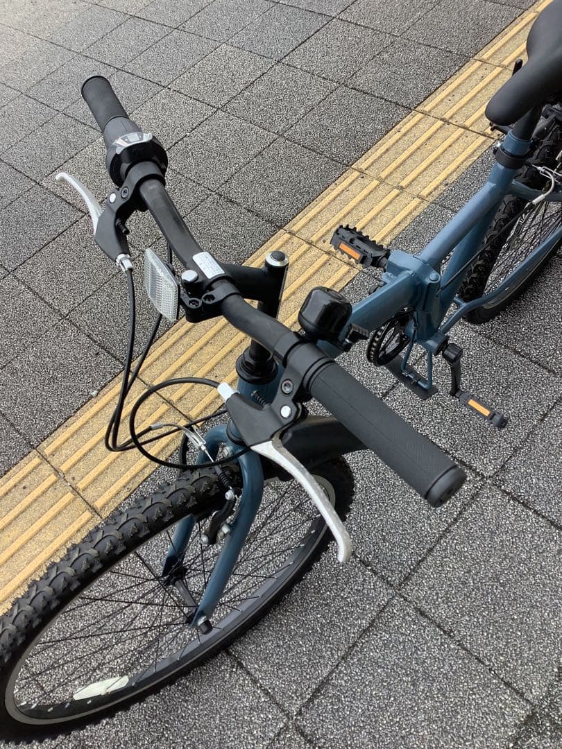 26インチ 青 折り畳み自転車 6段変速