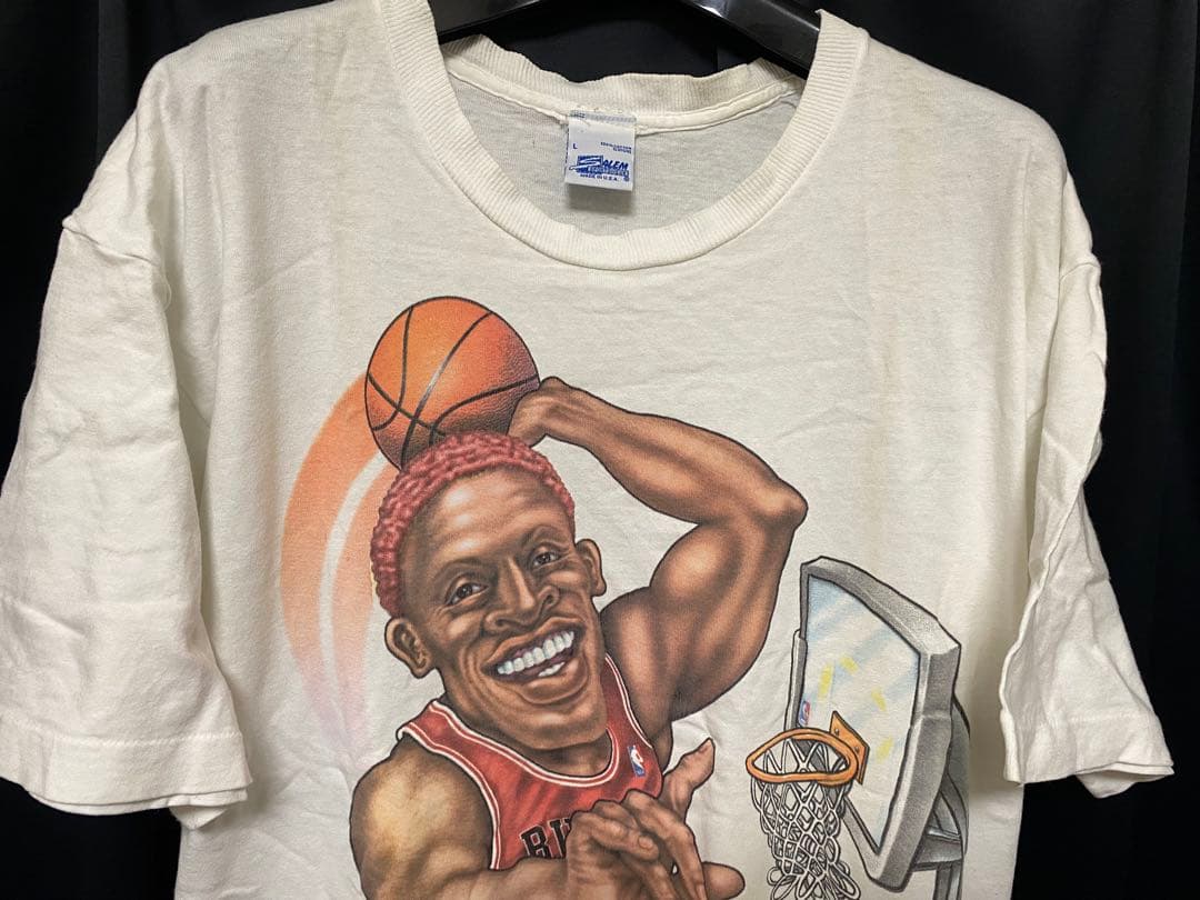 Chicago BULLS ブルズ　ロッドマンUSA製 Tシャツ NBA L