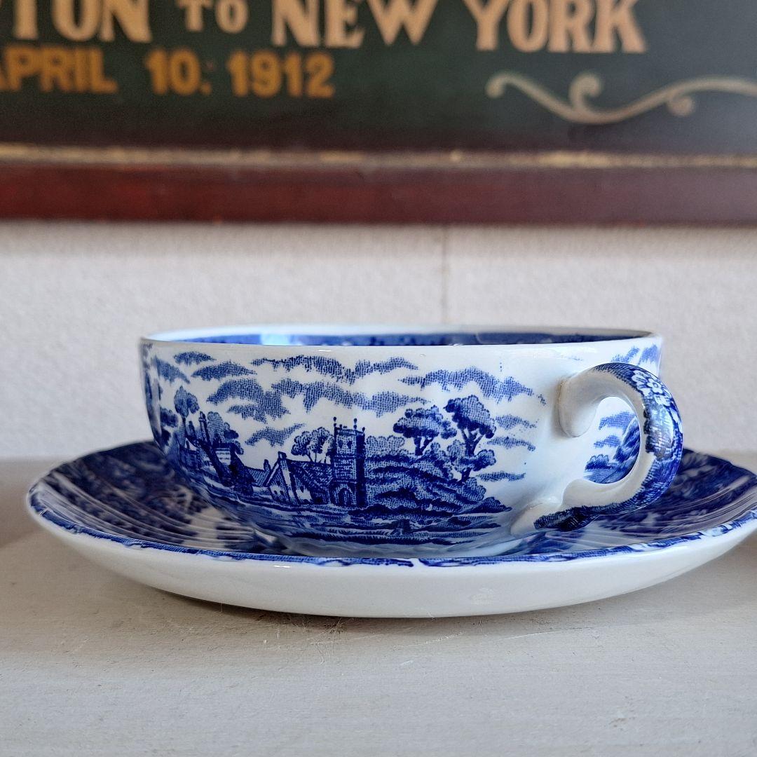 Woods Ware Soup Bowl & Plate　イギリス製　2客　ペア