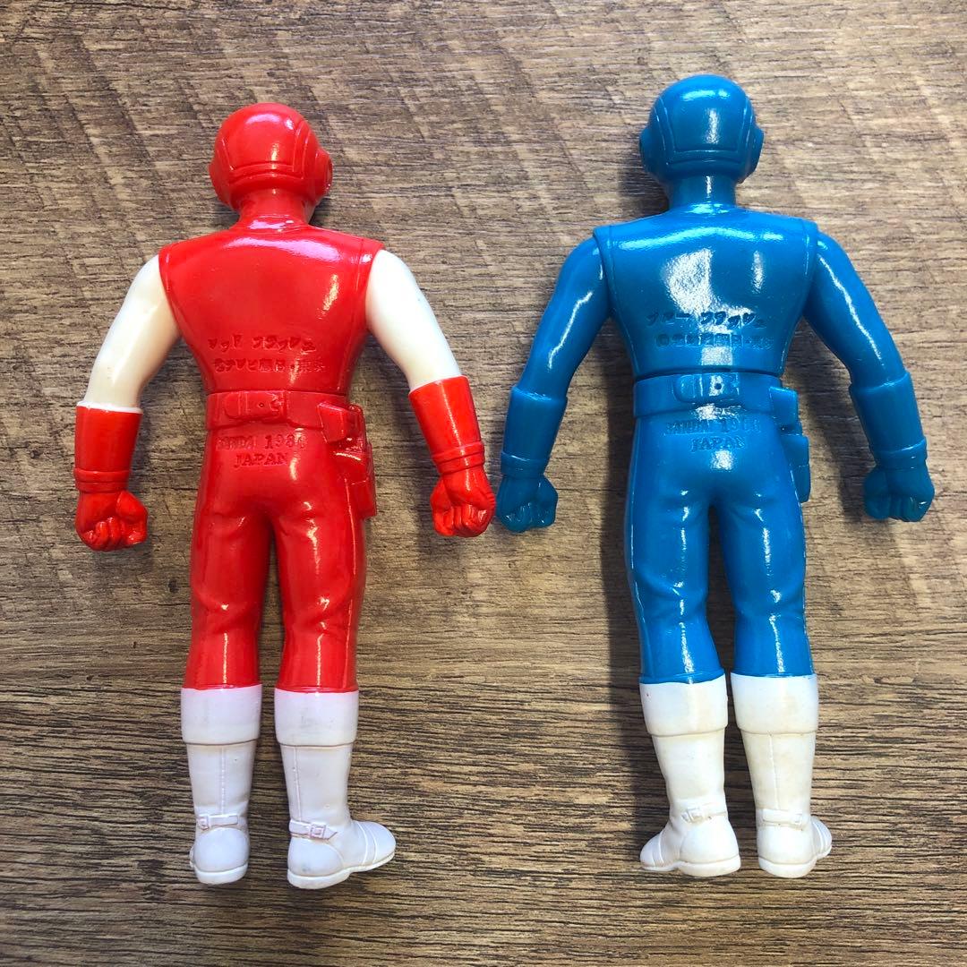 BANDAI 超新星フラッシュマン ソフビ 2体セット レッド ブルー