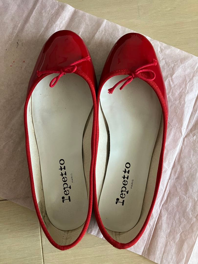 Repetto 赤 サンドリヨン　バレエシューズ　38