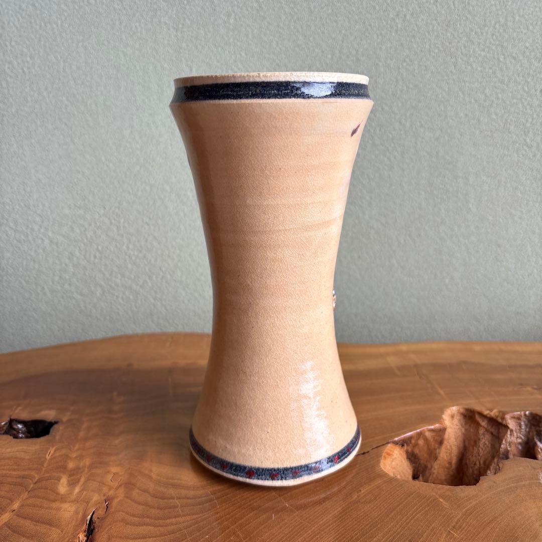 赤絵金彩花入 小崎一陽造 高さ20cm 共箱