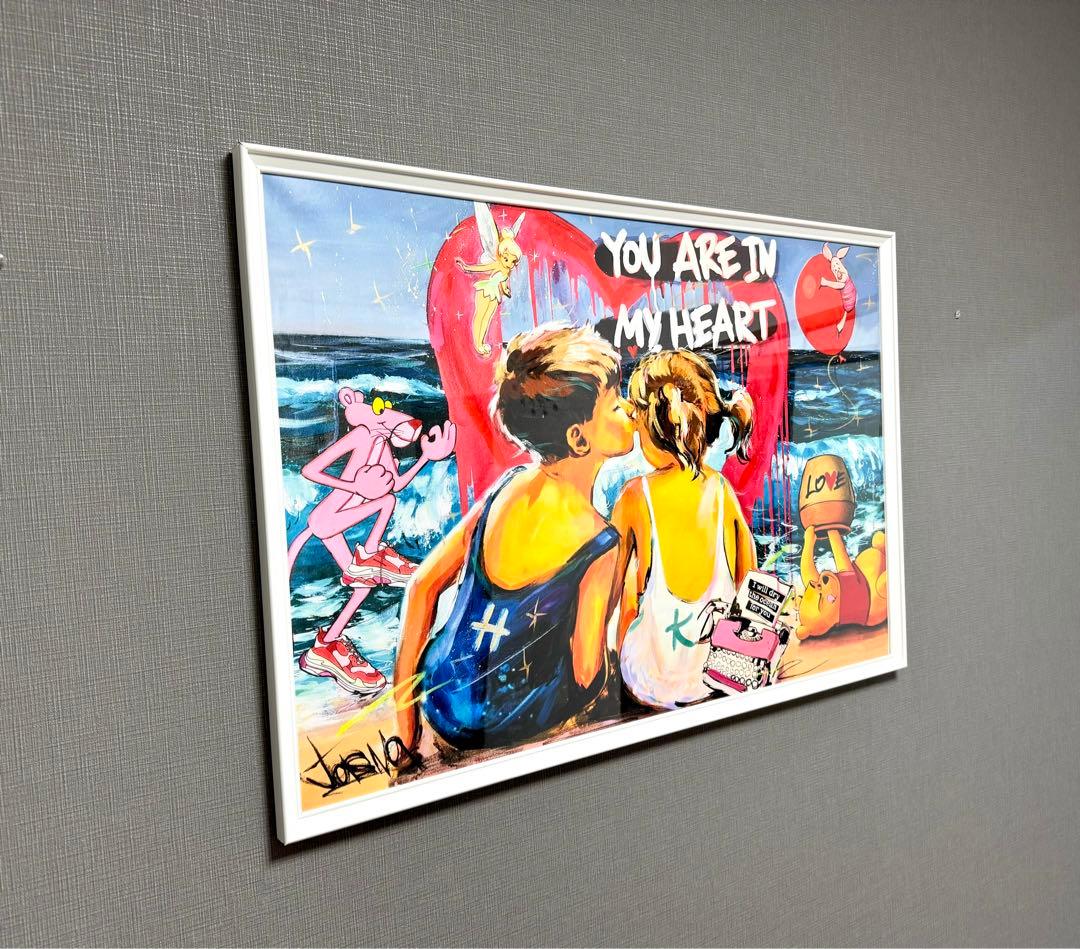 No.143フレーム付きキャンバスアート　オマージュアート　バンクシー　絵画