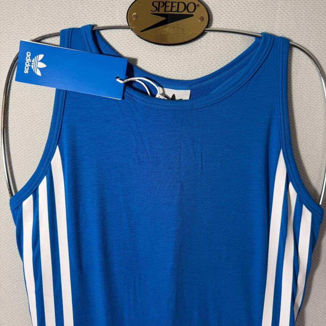 adidas ボディスーツ レオタード コットン Blue 海外S