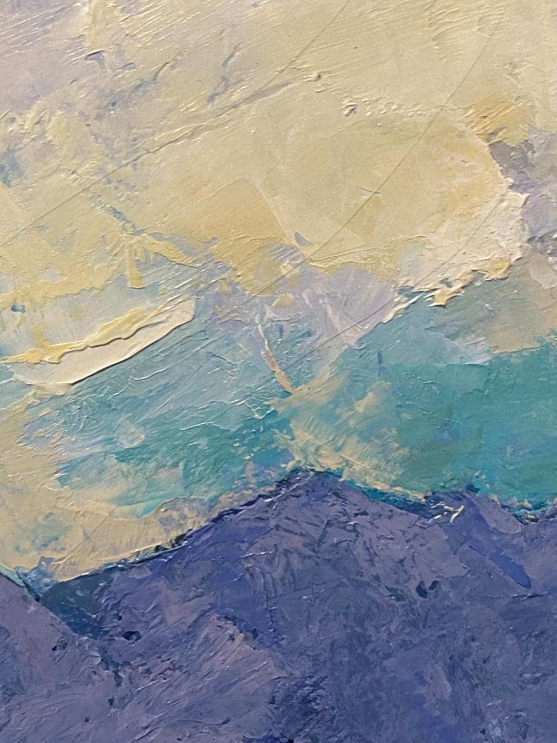 「真作」三塩雅博「ふるさと」風景画　油彩画　額装　サイン有り　F6号