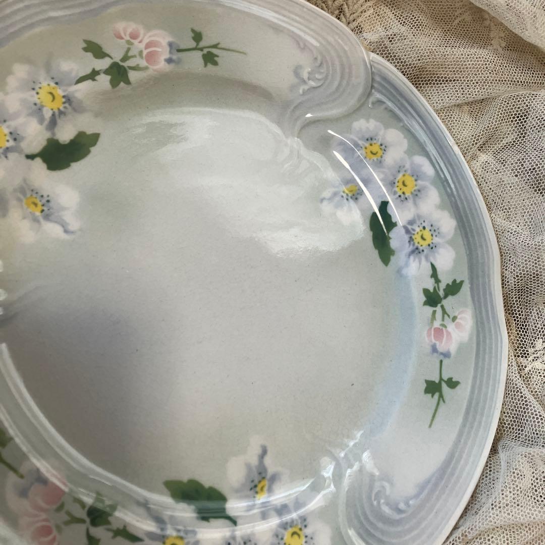 フランスアンティーク リュネヴィル窯　りんごの花アンティークプレート2美品
