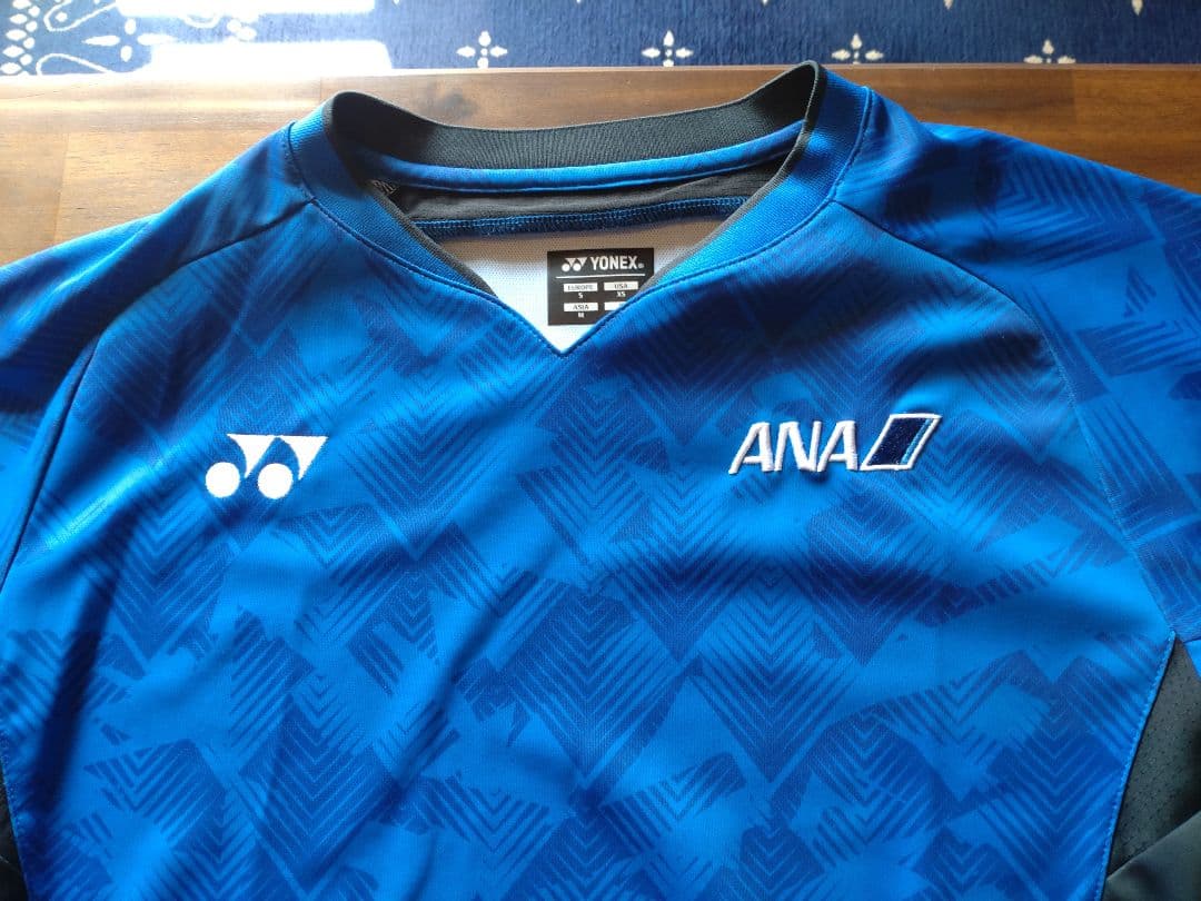 YONEX バドミントンシャツ 青 ANAロゴ入り 日本代表モデル