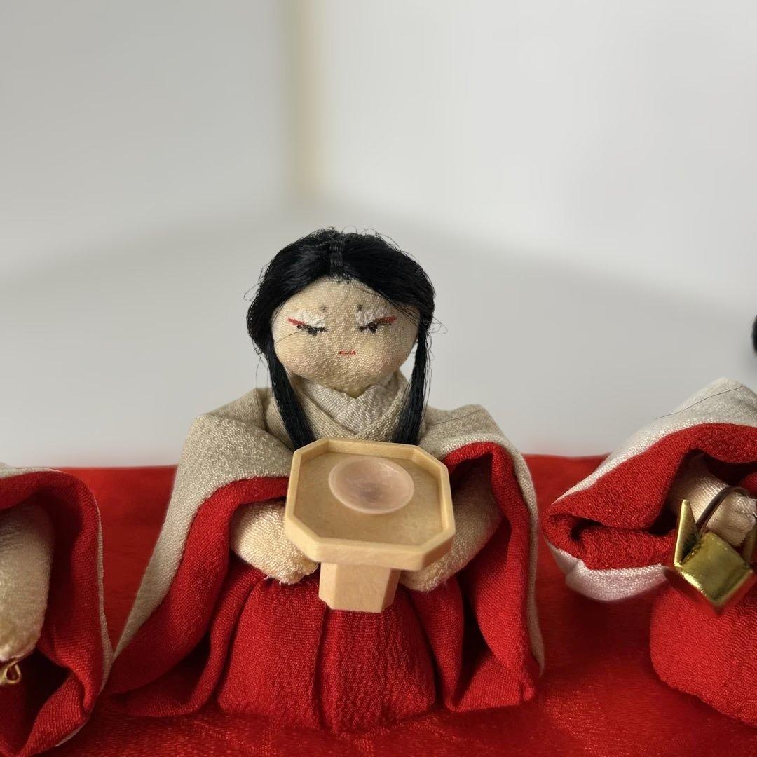創作人形　粘土　三人官女　縮緬細工　ハンドメイド