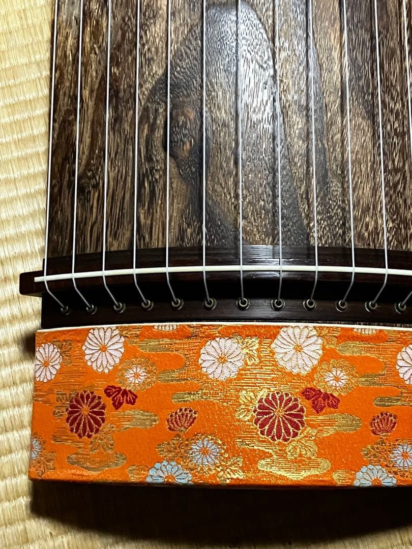 箏セット　紫檀巻　すだれ彫　送料込み