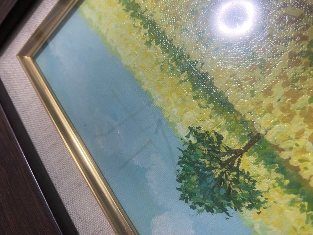 ひまわり畑の風景画 羽中田美季 絵画 絵 油絵