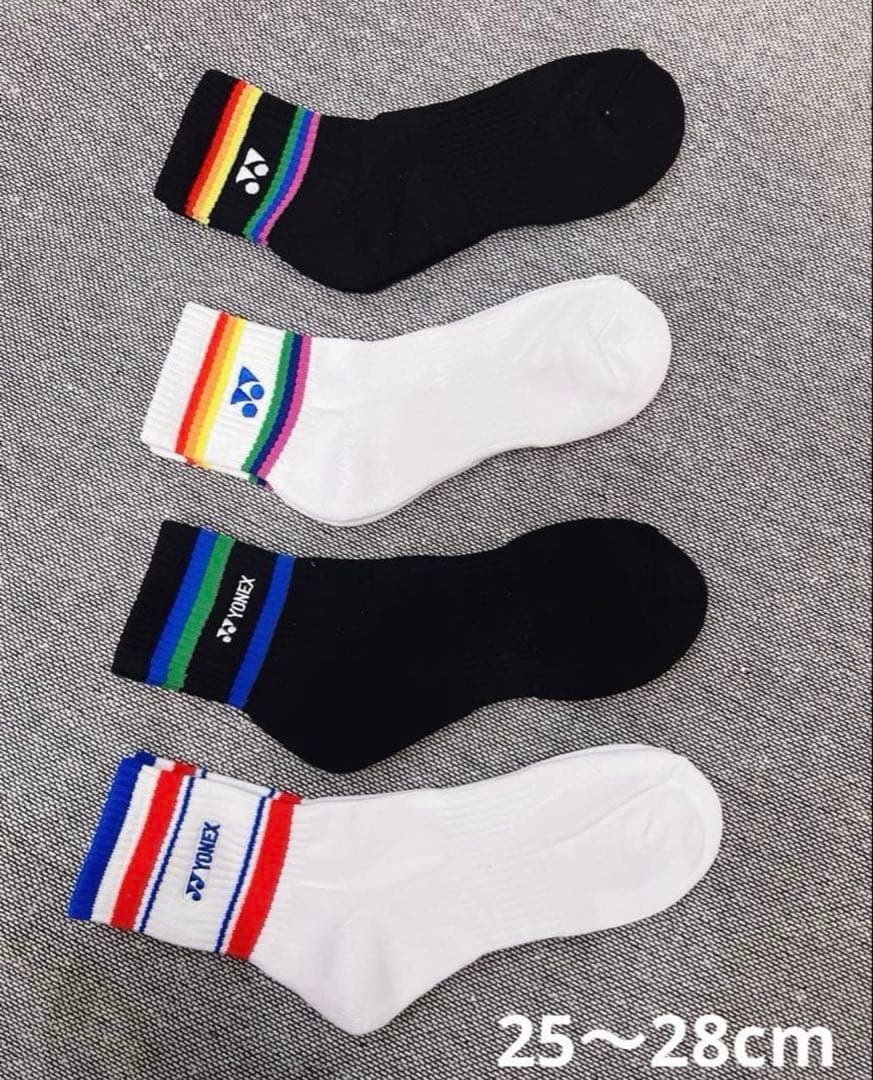 YONEX 刺繍ロゴ＆バドミントンソックス【25～28cm】お買い得8足セット