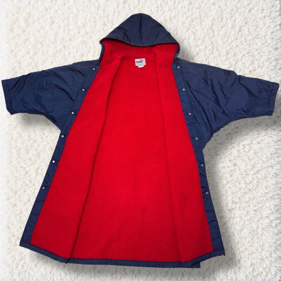 90s ヒットユニオン プーマ ボアナイロンベンチコートでかいバックロゴ XL