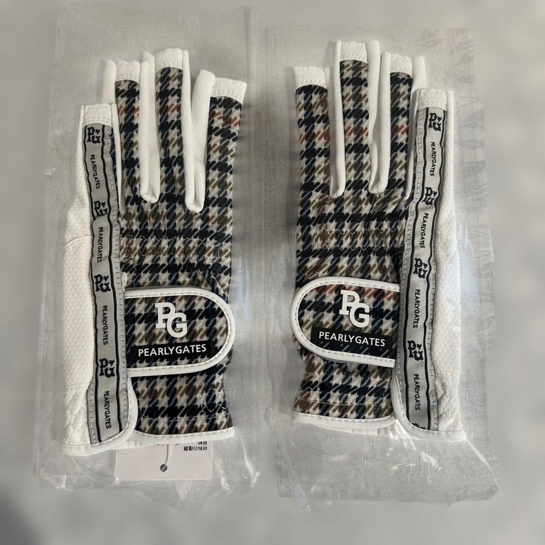 【新品未使用】PEARLY GATES グローブ SS 両手 ネイル チェック