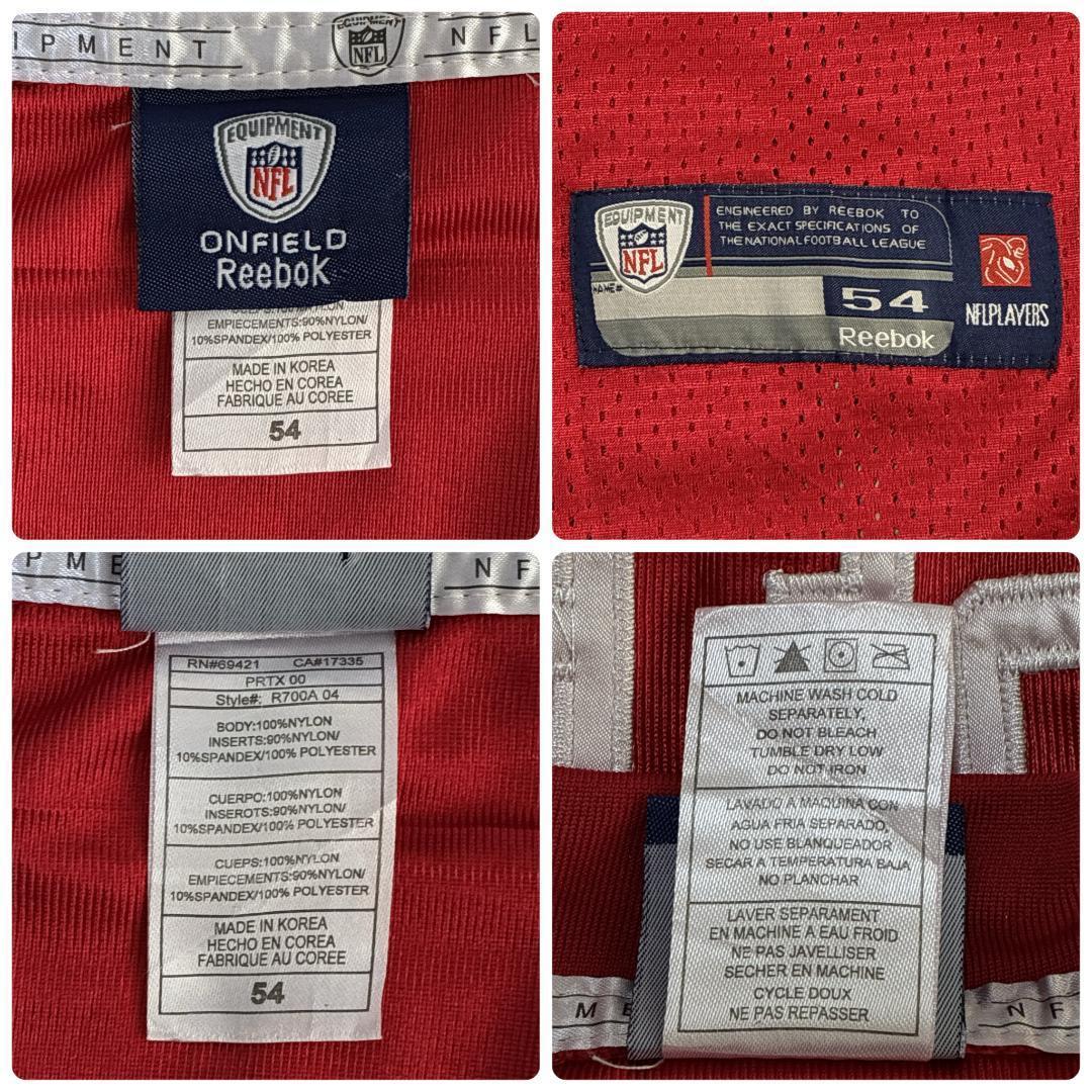 NFL 49ers Reebok ユニフォーム アメフト ゲームシャツ 刺繍ロゴ