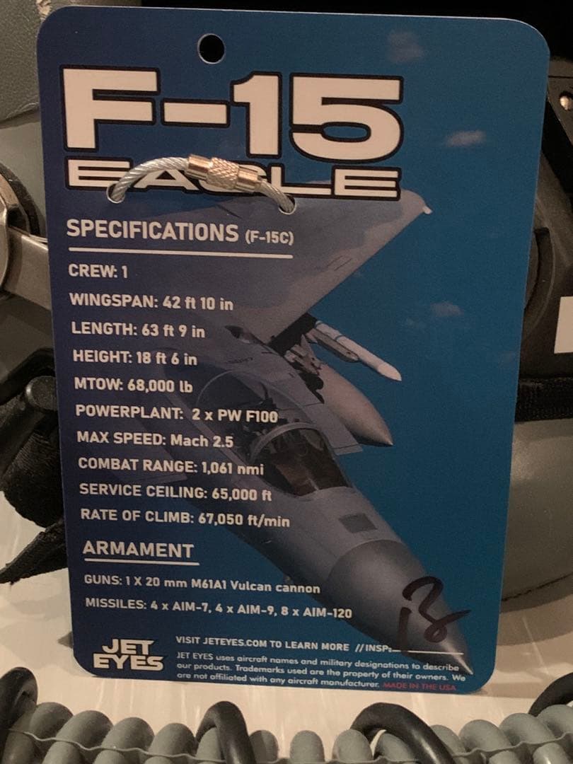 米空軍 戦闘機 F-15 イーグル キャノピー周辺 タグ キーホルダー 実機