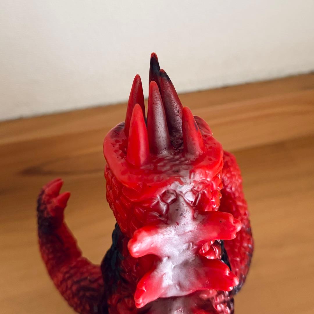 【無版権】六本角 火吹き怪獣 ソフビ 当時物 26002