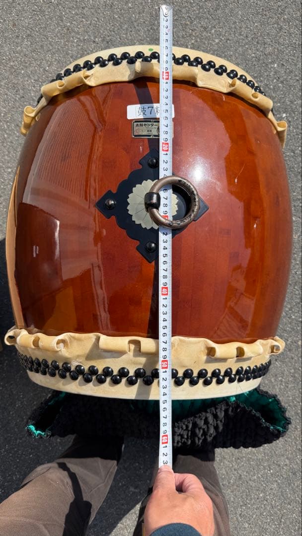 【引取り限定】和太鼓 集成材尺5直径約45cm①