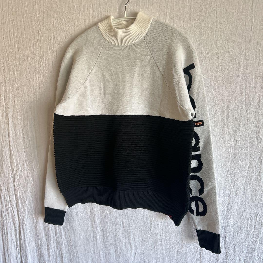 ニューバランスゴルフ モックネックニット 白黒 0サイズ 美品
