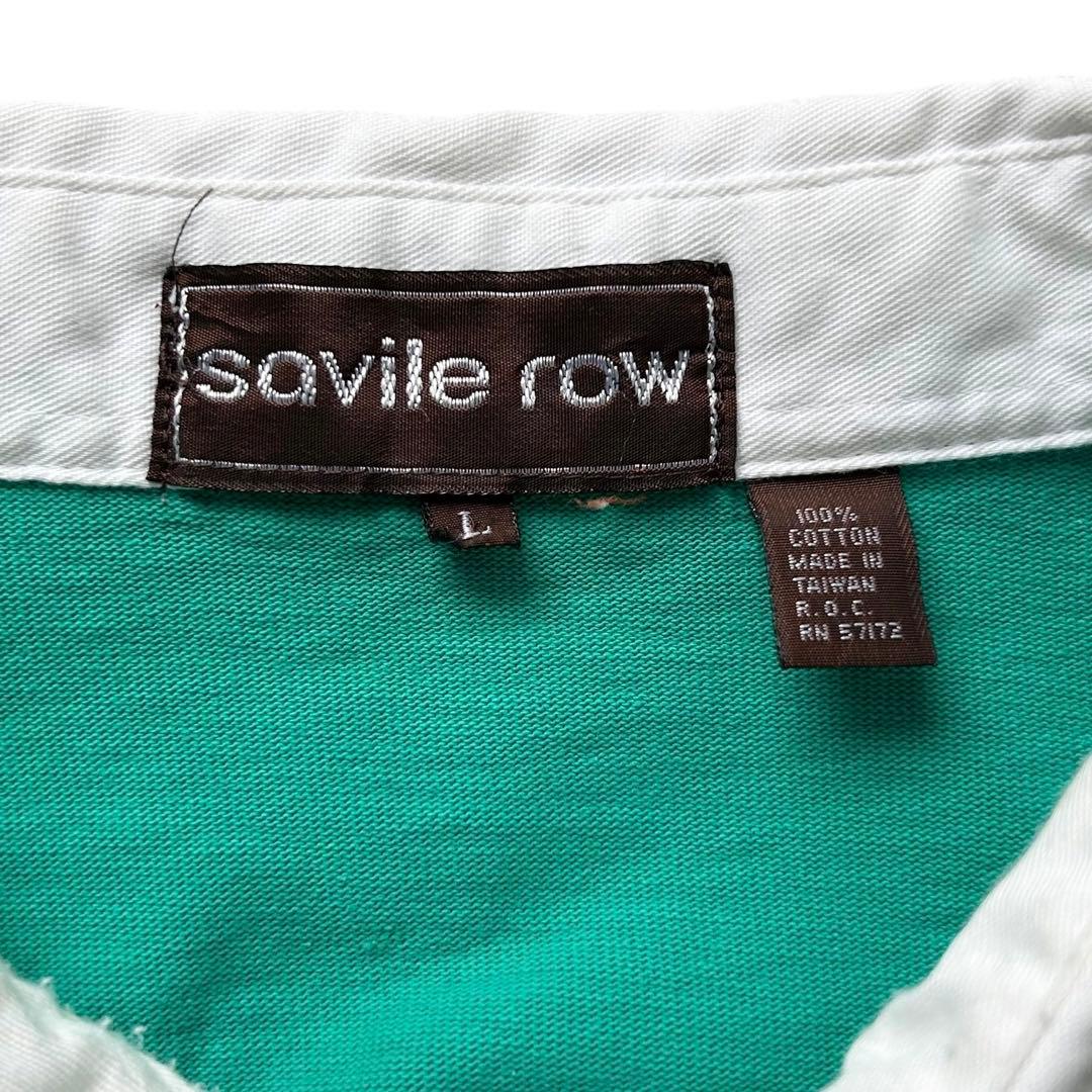 90’s〜 savile row ラガーシャツ L グリーン カンガルーポケット
