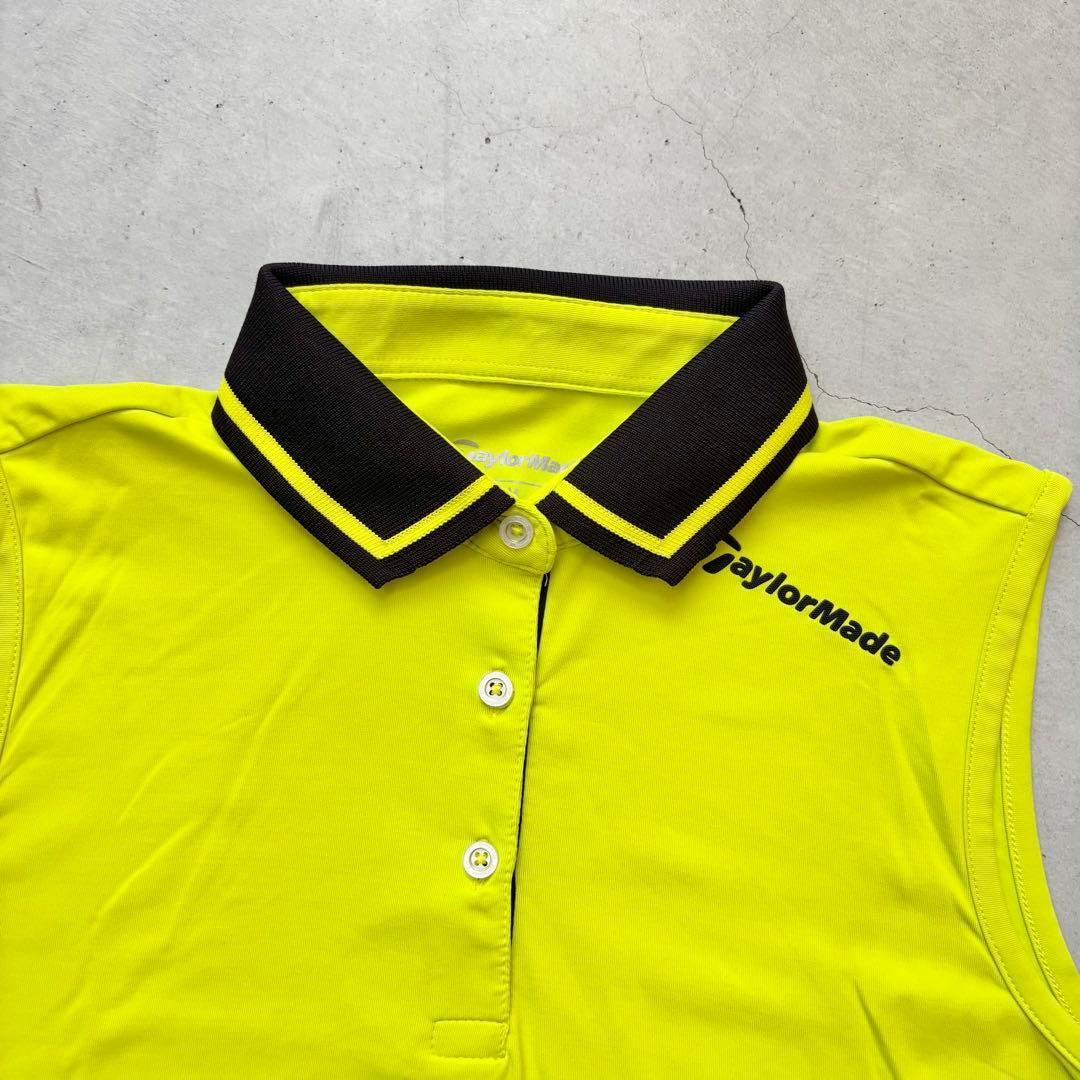【美品】TaylorMade テーラーメイド ノースリーブポロシャツ ロゴ M