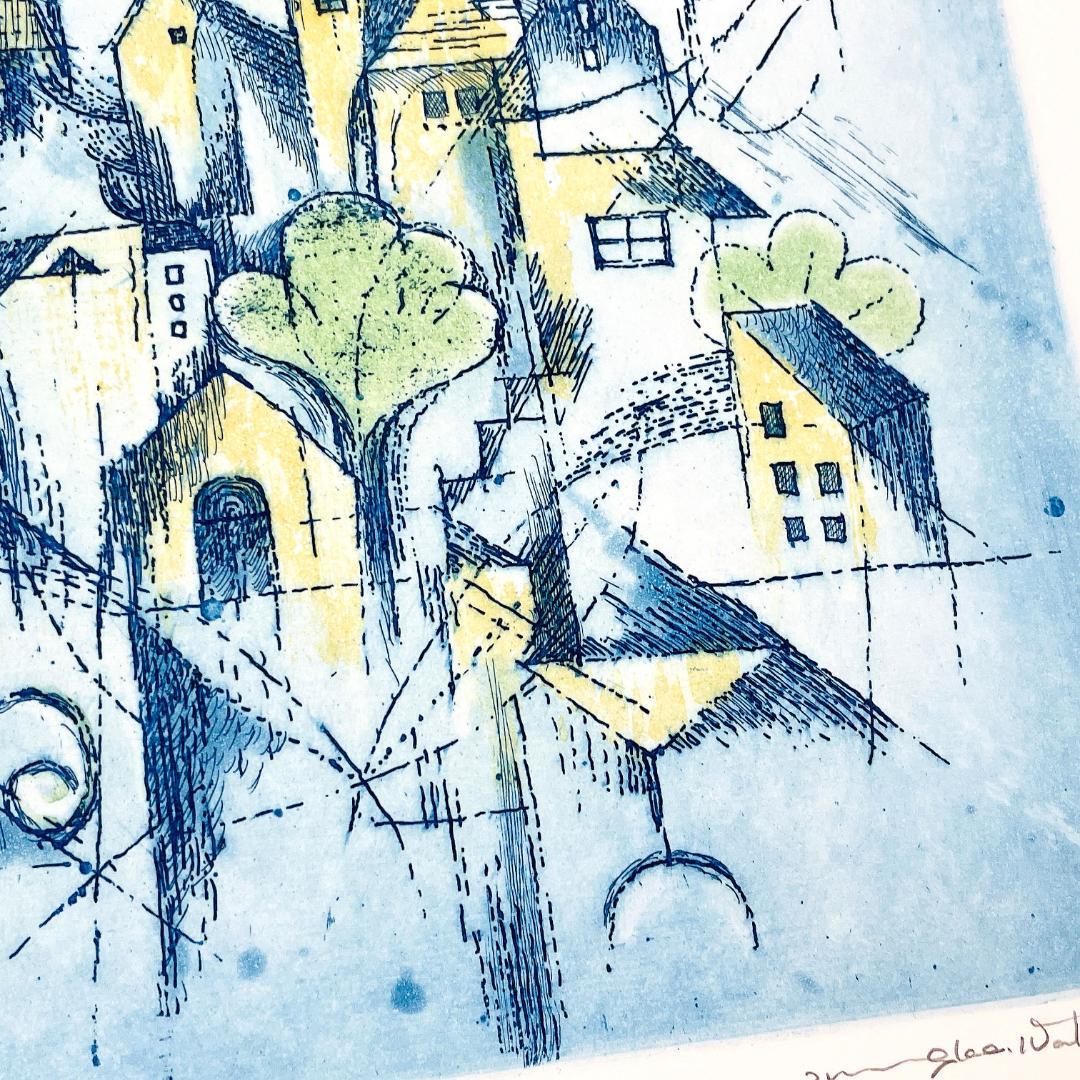 真作保証 渡会純价『4月のぬさまい橋』銅版画 直筆サイン 希少作 R8SC78