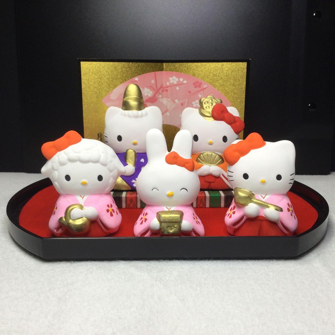 ハローキティ 雛人形セット　陶器　5体セット